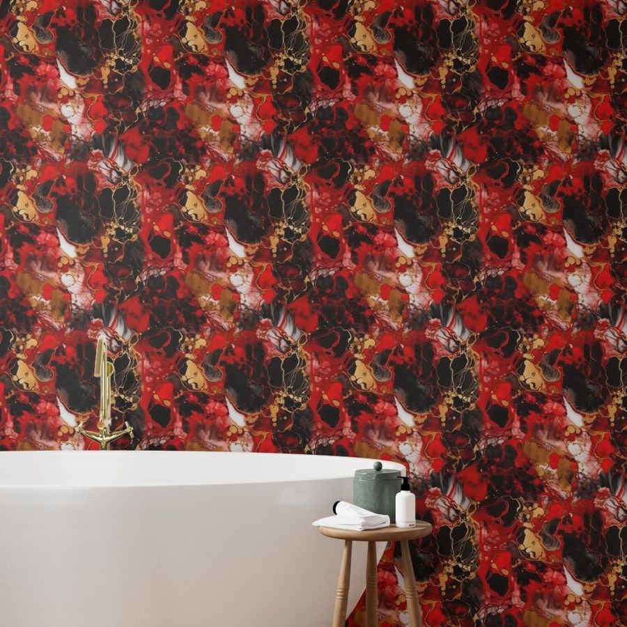 Red Black and Gold Alcohol Ink 4 Wallpaper black and gold wallpaper