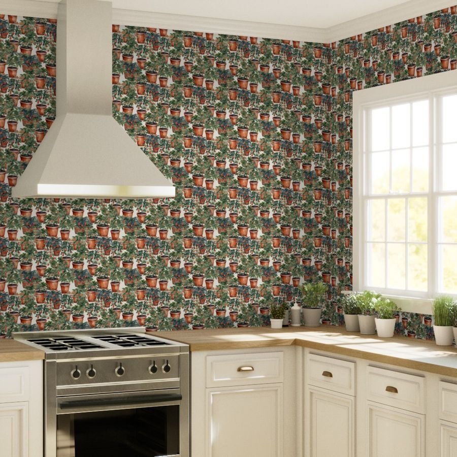Potted Tomato Plants Watercolor Wallpaper potted plants wallpaper