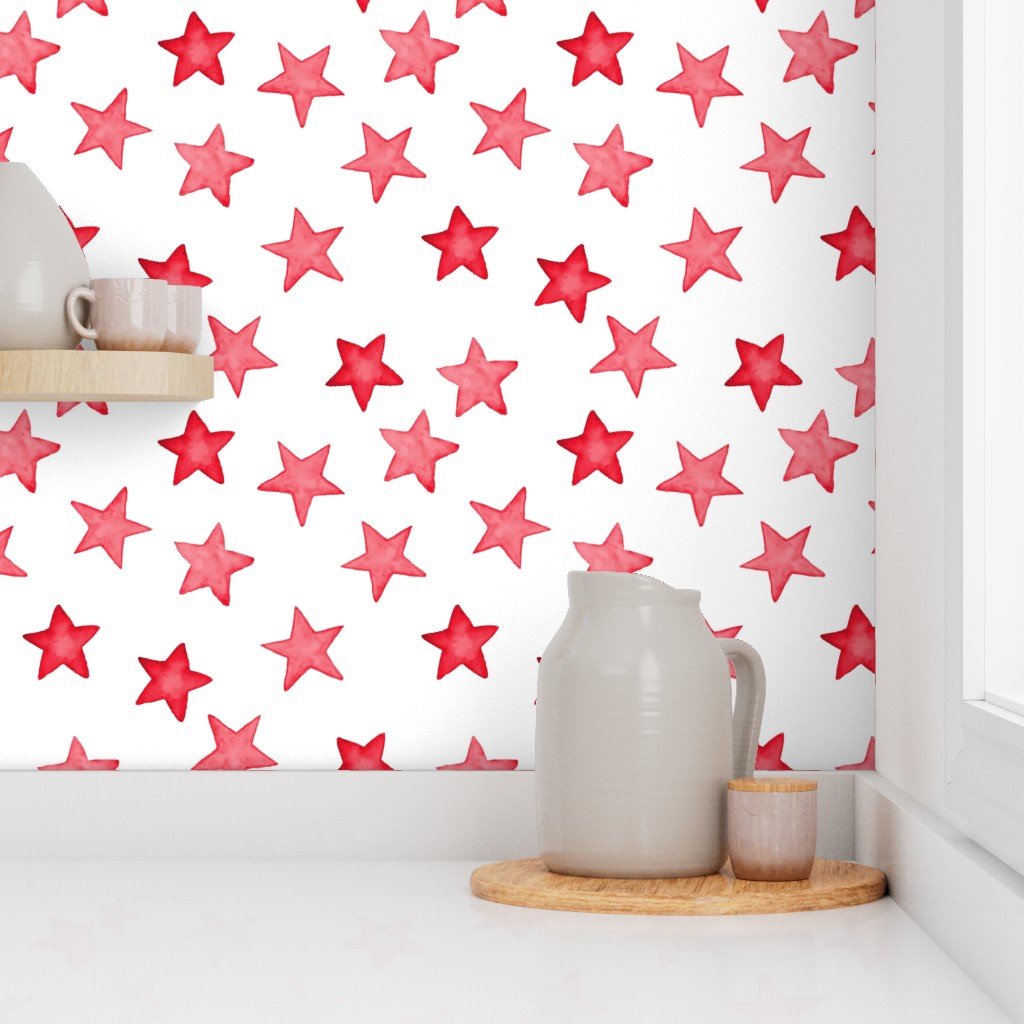Large Faded Red Christmas Stars on White Wallpaper christmas star wallpaper