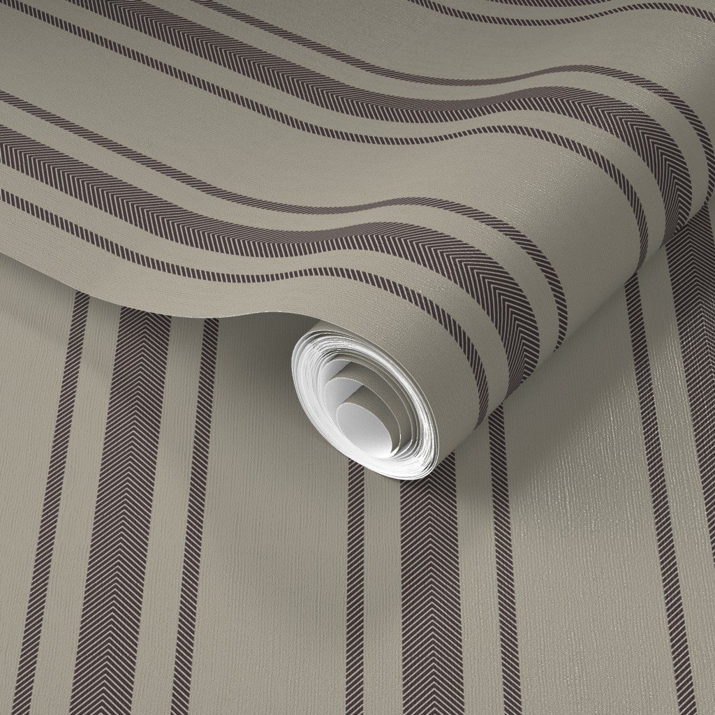 Chocolate on Beige French Provincial Mattress Ticking Wallpaper chocolate on beige wallpaper