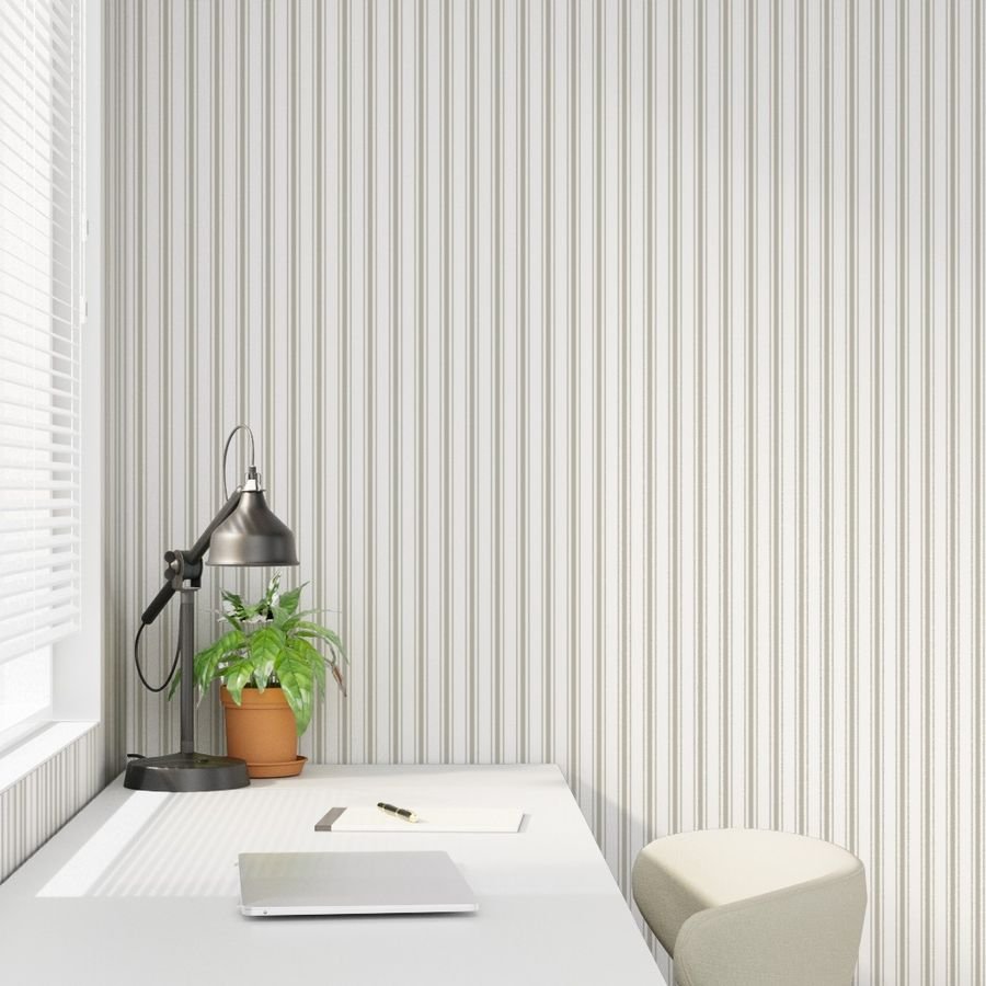 Small Beige on White French Provincial Mattress Ticking Wallpaper beige on white wallpaper