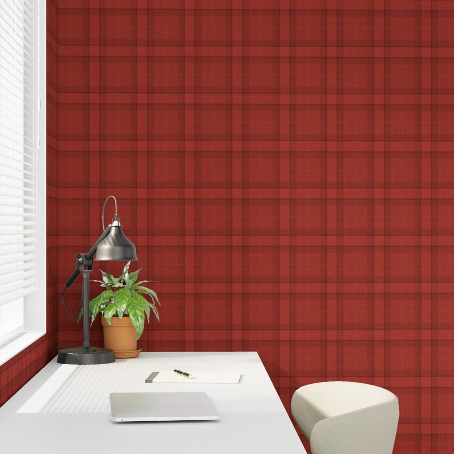Red Vermillion Vintage Christmas Tartan Plaid Wallpaper christmas tartan wallpaper