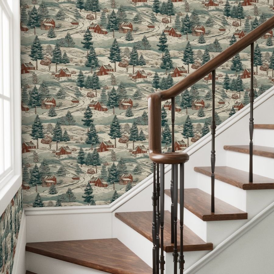 Small Montana Winter Cabins Montana with Evergreens Wallpaper montana winter cabin wallpaper