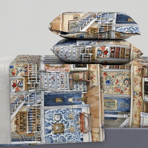 Victorian Dollshouse with Period Decor in Watercolor 2 Interior Collection Decor Collection miniature decor sheet set design