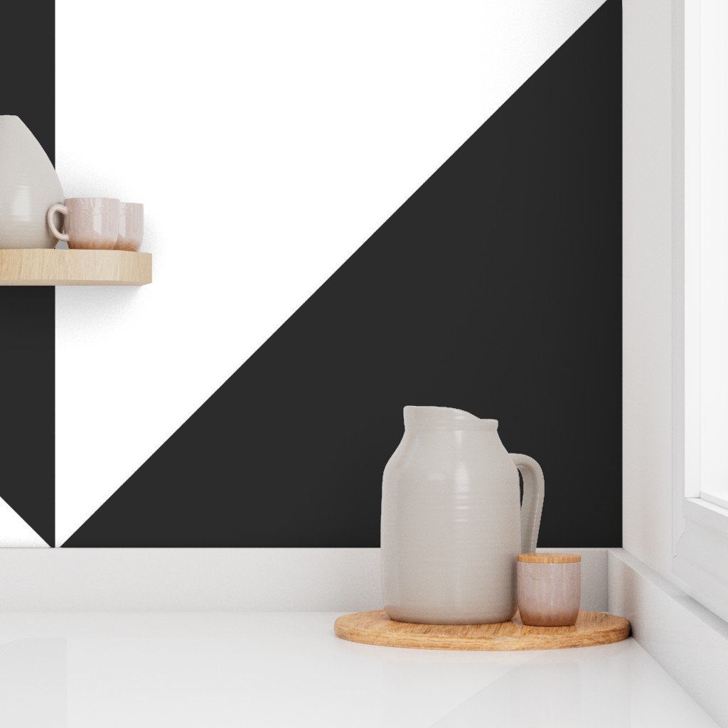 Bold Charcoal and White Oversized Geometric Diamond Wallpaper Wallpaper bold wallpaper