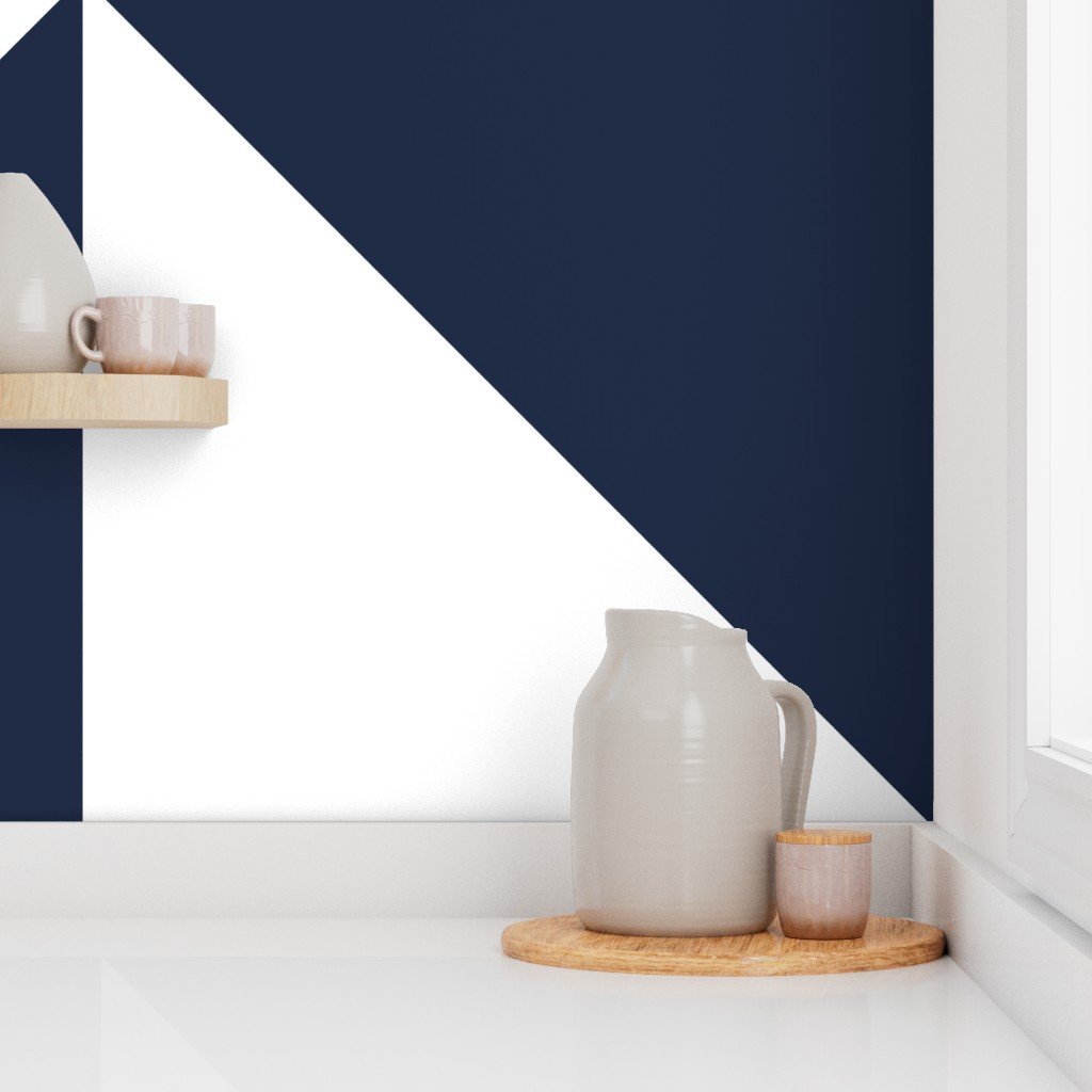 Bold Navy and White Oversized Geometric Diamond Wallpaper bold wallpaper