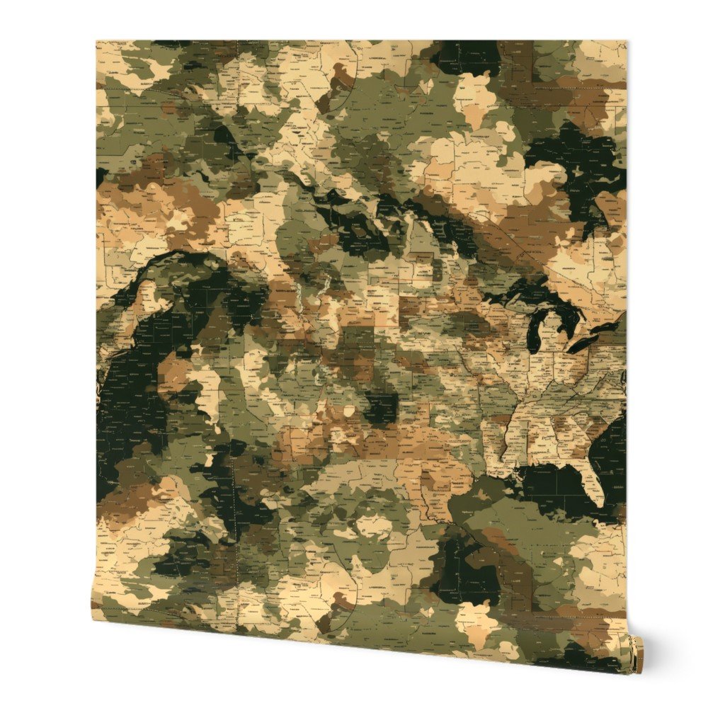 USA State Outline Camouflage in Sand and Deep Forest Wallpaper independence day wallpaper