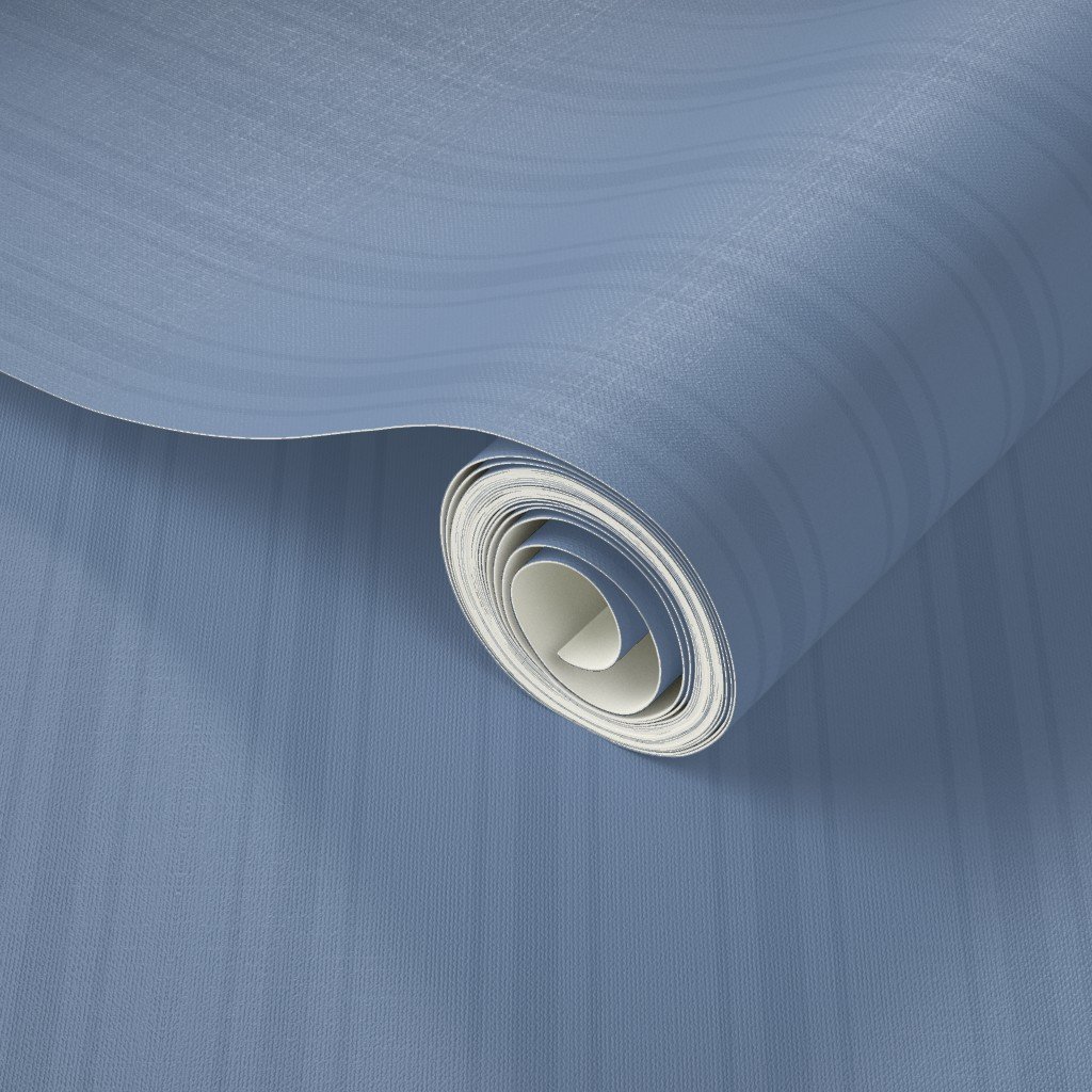 Tonal Dusty Blue Tailored Ticking Stripe Cottage Farmhouse Small Scal Wallpaper dusty blue wallpaper