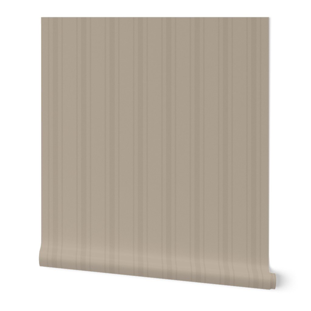 Tonal Taupe Tailored Ticking Stripe Cottage Farmhouse Wide Stripe Wal Wallpaper interior style wallpaper