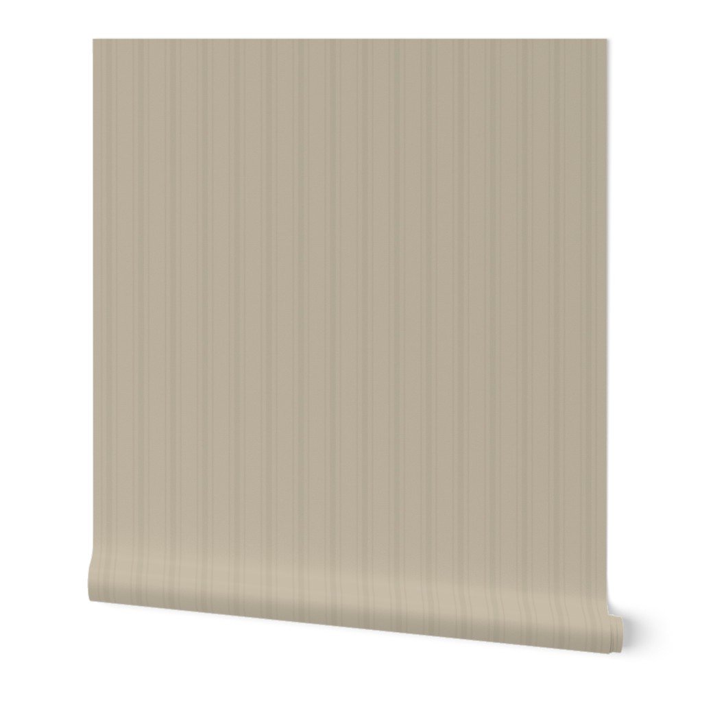 Tonal Mushroom Tailored Ticking Stripe Cottage Farmhouse Small Scale Wallpaper small scale wallpaper