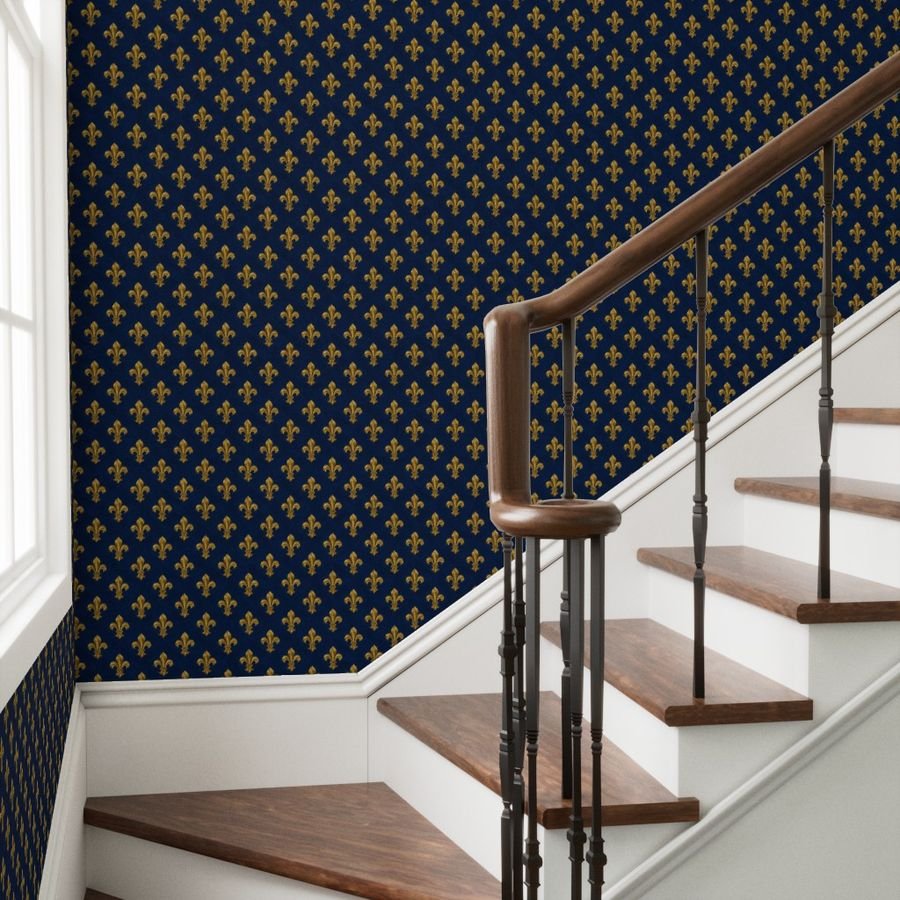 Elegant French royal fleur de lis pattern inspired by Bourbon Wallpaper french royal wallpaper