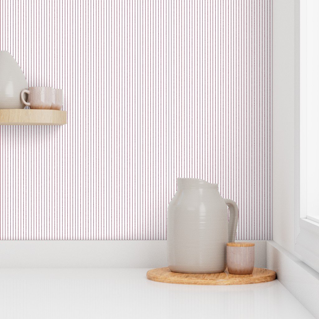 Classic Burgundy Pinstripe on White Office Stripe Pattern Wallpaper office fabric wallpaper