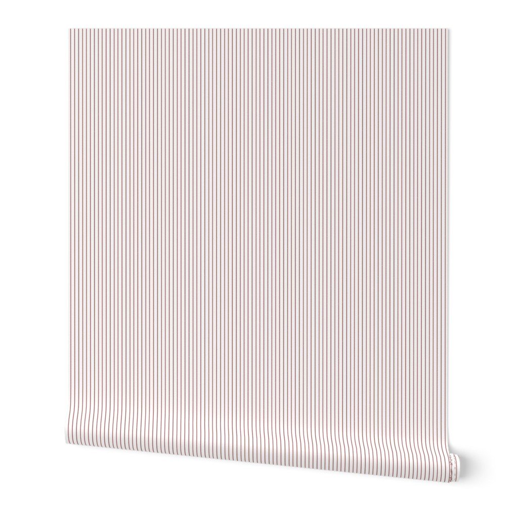 Classic Deep Red Pinstripe on White Office Stripe Pattern Wallpaper office fabric wallpaper