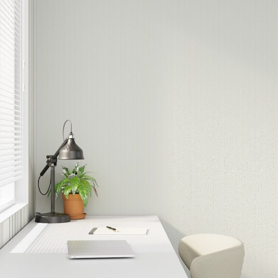 Classic Olive Green Pinstripe on White Office Stripe Pattern Wallpaper green and white wallpaper