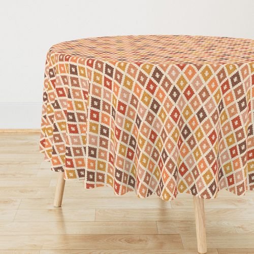Hotel Cala Sol Sun Bleached Vintage Diamond Textile Design Collection Home Styling Collection bohemian tablecloth design