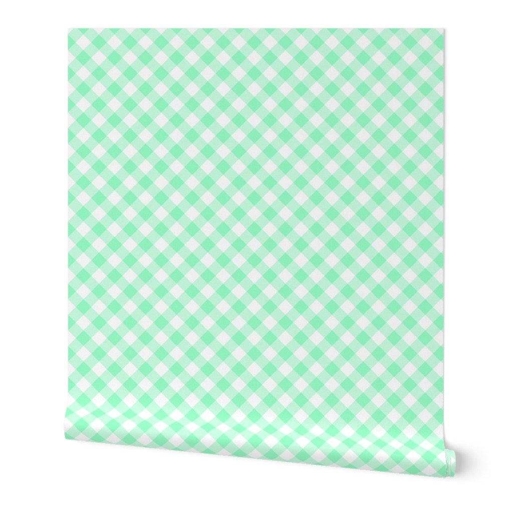 Mint Green Gingham Check Plaid Wallpaper classic wallpaper
