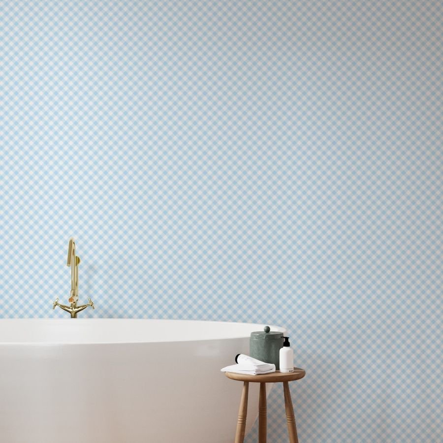 Baby Blue Gingham Check Plaid Wallpaper blue wallpaper