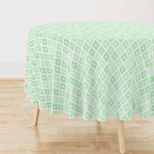 Small Sun Faded Mediterranean Diamond Pattern in Seafoam Mint Green Design Collection Interior Collection pale mint tablecloth design