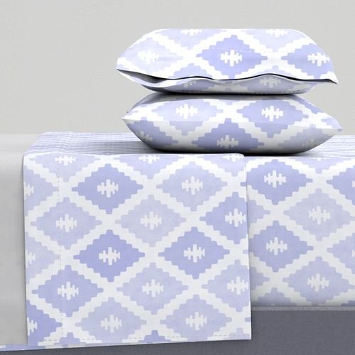 Large Sun Faded Mediterranean Diamond Pattern in Lavender Mist Blue Decor Collection Home Decor Collection lavender blue sheet set design