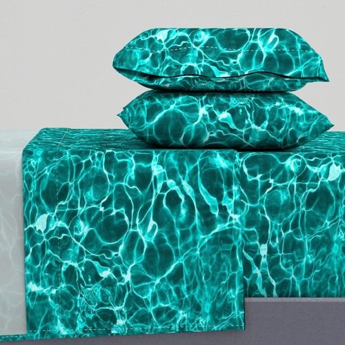 Curacao Playa Kenepa Electric Aqua Water Ripples Decor Collection Interior Collection turquoise water sheet set design