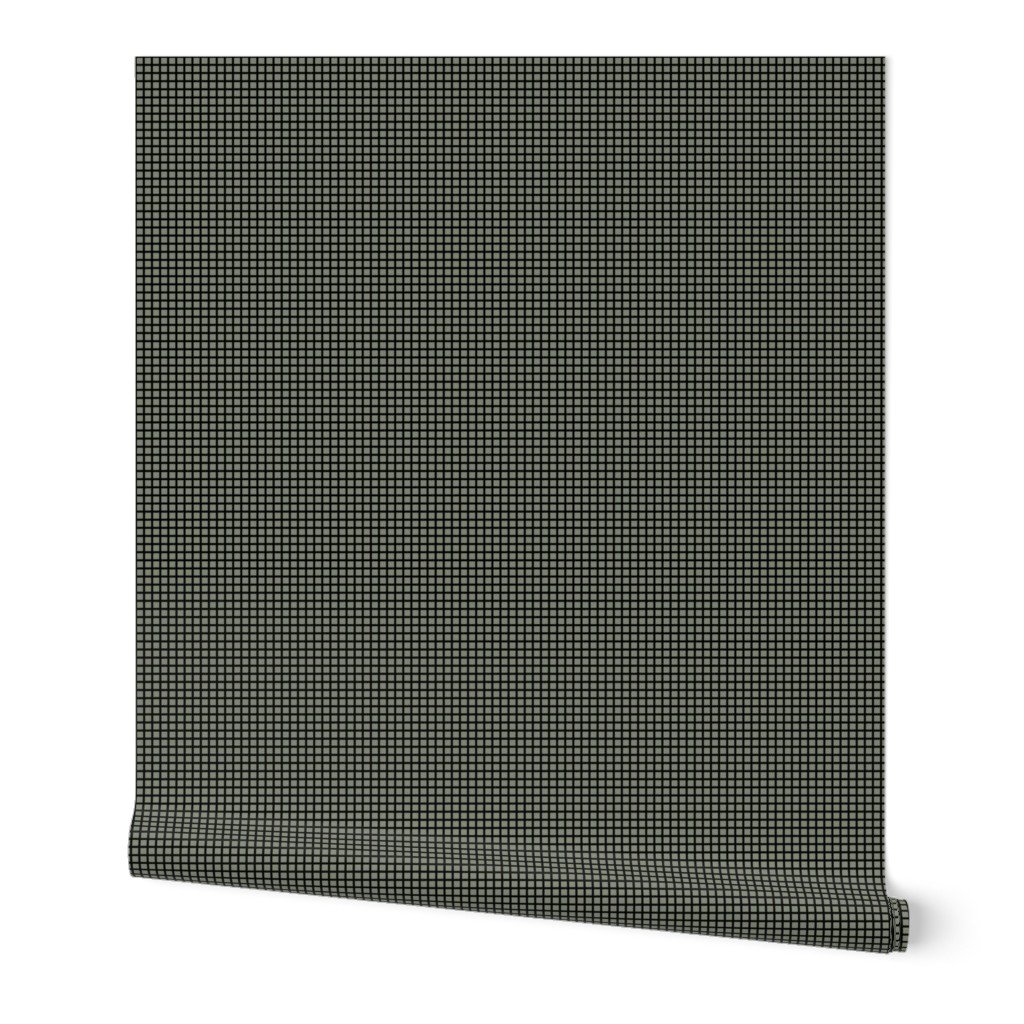 Classic Black and Sage Green 1/2 Inch Grid Wallpaper black and sage green wallpaper