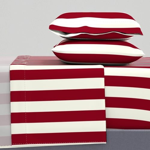 Classic Burgundy and Ivory 2-inch Vertical Stripes Home Decor Collection Home Styling Collection warm tone sheet set design