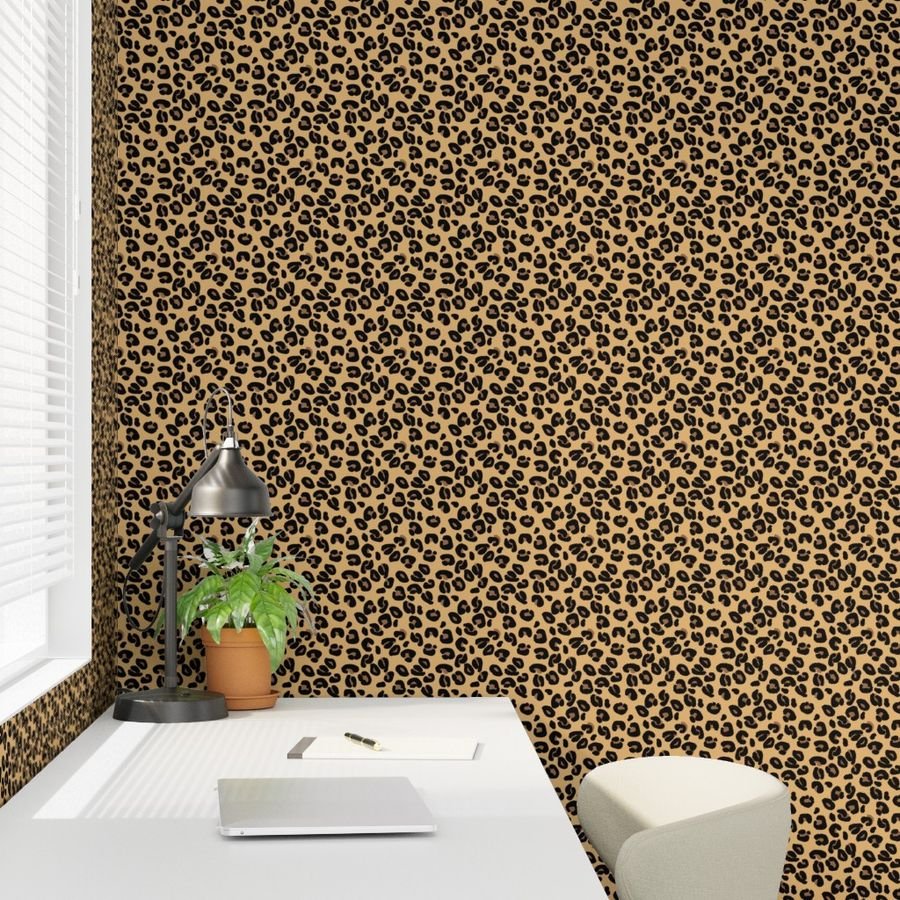 Leopard Spots Classic Beige Wallpaper big cat wallpaper