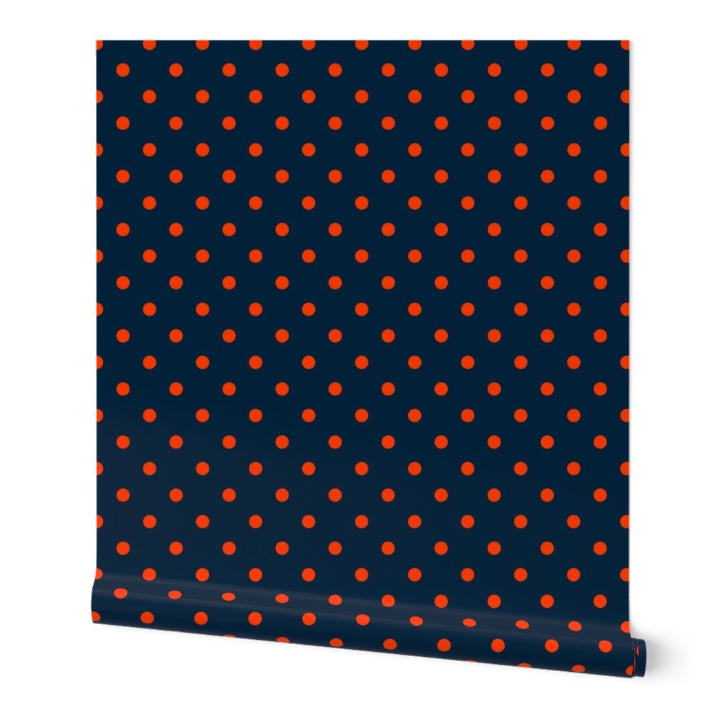 Navy and Orange Polka Dots Wallpaper navy and orange dots wallpaper