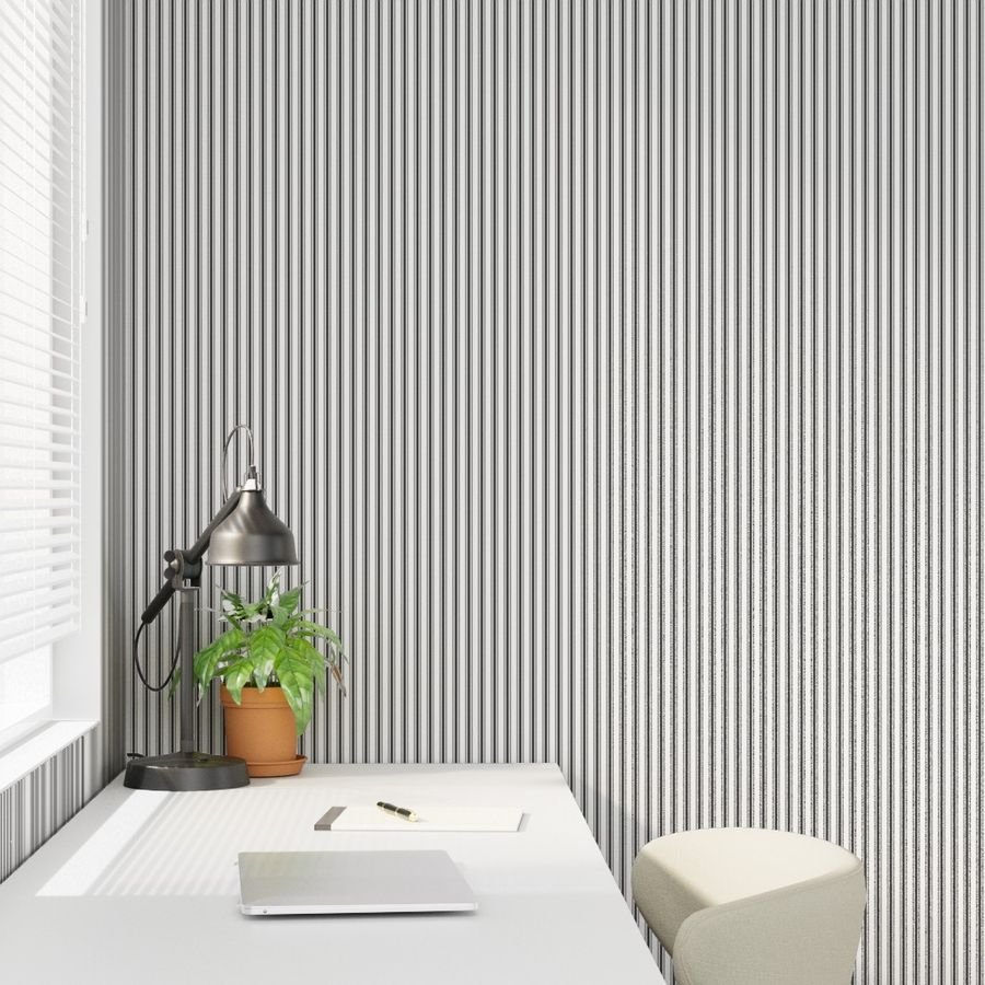 Mattress Ticking Narrow Striped Pattern in Dark Black and White Home Decor Collection Decor Collection black white ticking wallpaper