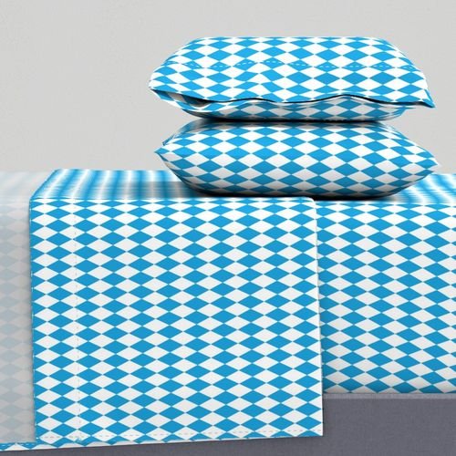 Oktoberfest Bavarian Blue and White Small Diagonal Diamond Pattern Decor Collection Design Collection diagonal pattern sheet set design