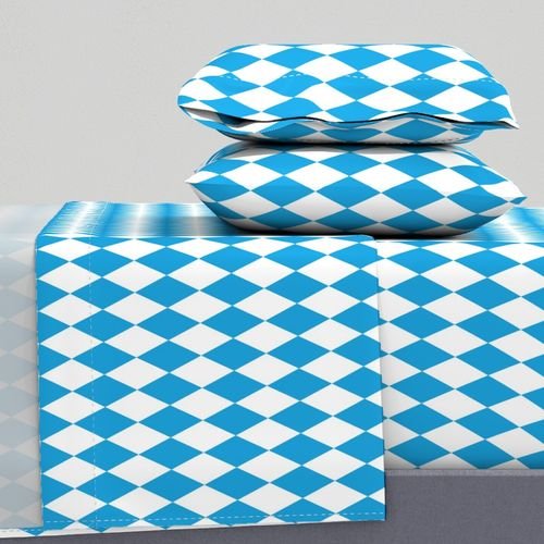 Oktoberfest Bavarian Blue and White Medium Diagonal Diamond Pattern Home Decor Collection Decor Collection blue diamonds sheet set design