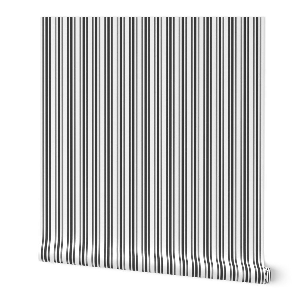 Trendy Large Black Tarp Black French Mattress Ticking Double Stripes Wallpaper black pastel wallpaper