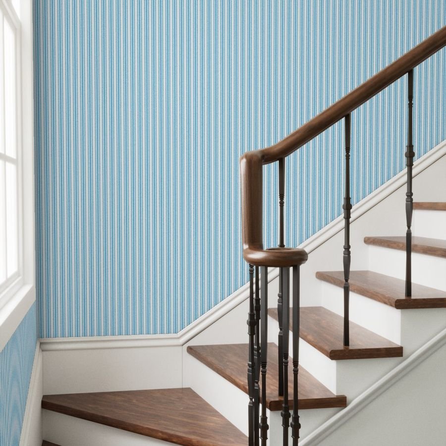Trendy Large Blue Sky Pastel Blue French Mattress Ticking Double Wallpaper blue pastel wallpaper