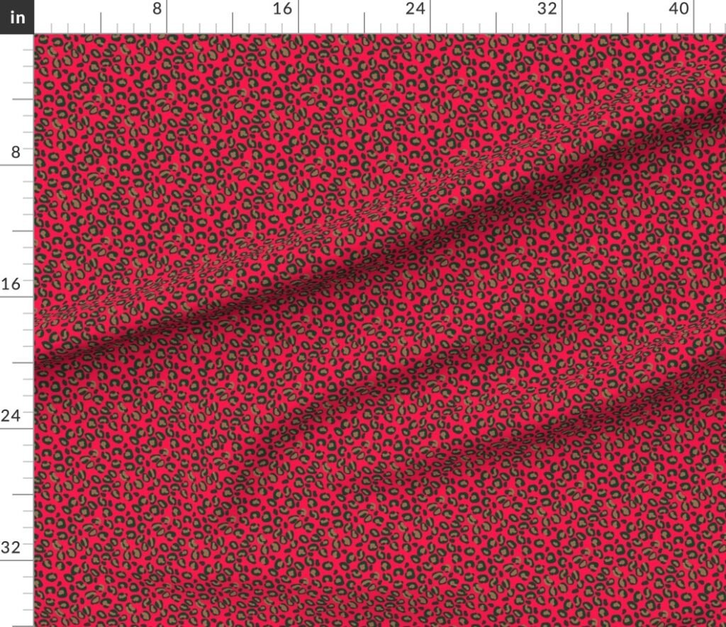 Deep Pink Rose Velvet Spotted Leopard Animal Print Pattern Fabric design