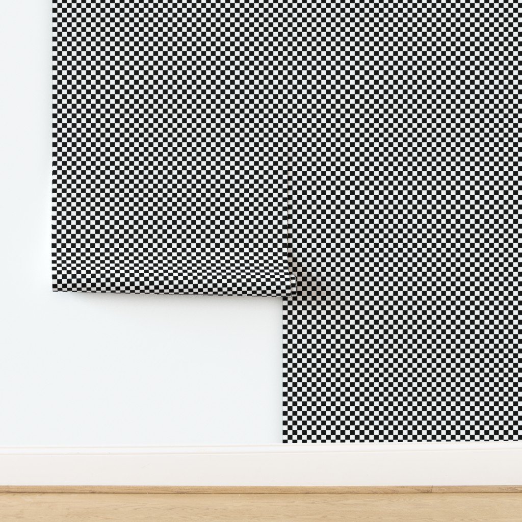 Black and White Checkerboard 1/2 inch-Check Wallpaper design