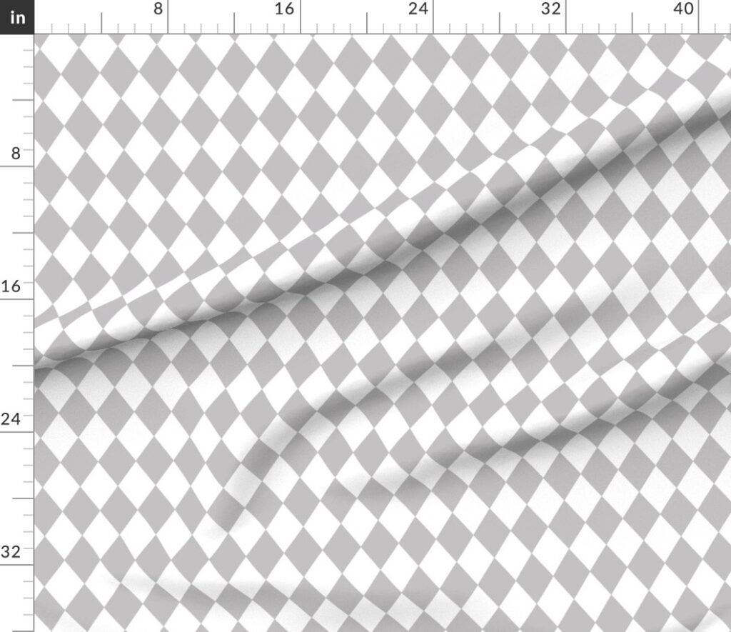Grey Fog Small Modern Diamond Pattern Fabric design
