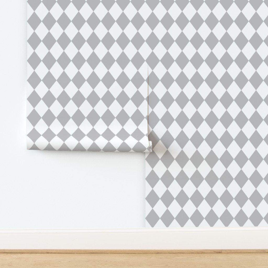 Grey Fog Small Modern Diamond Pattern Wallpaper design