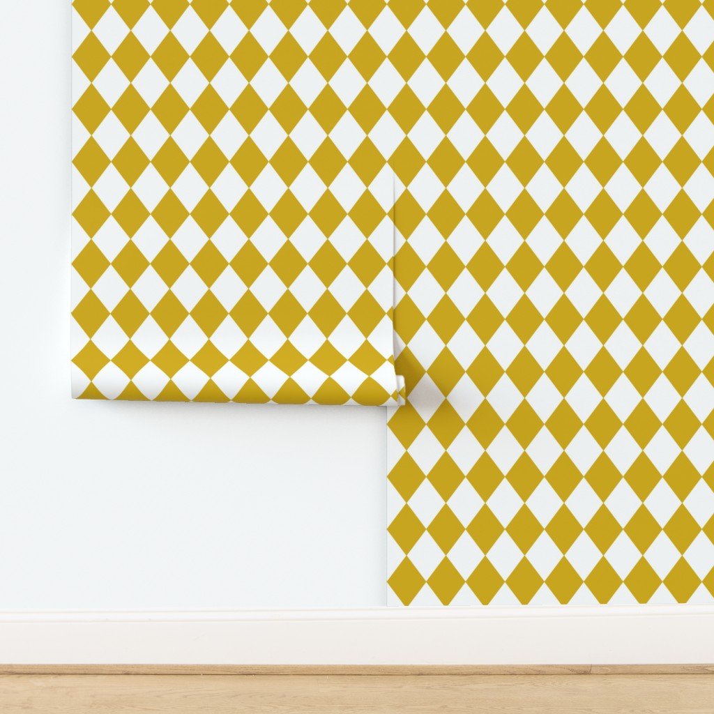 Antique Moss Yellow Modern Diamond Pattern Wallpaper design