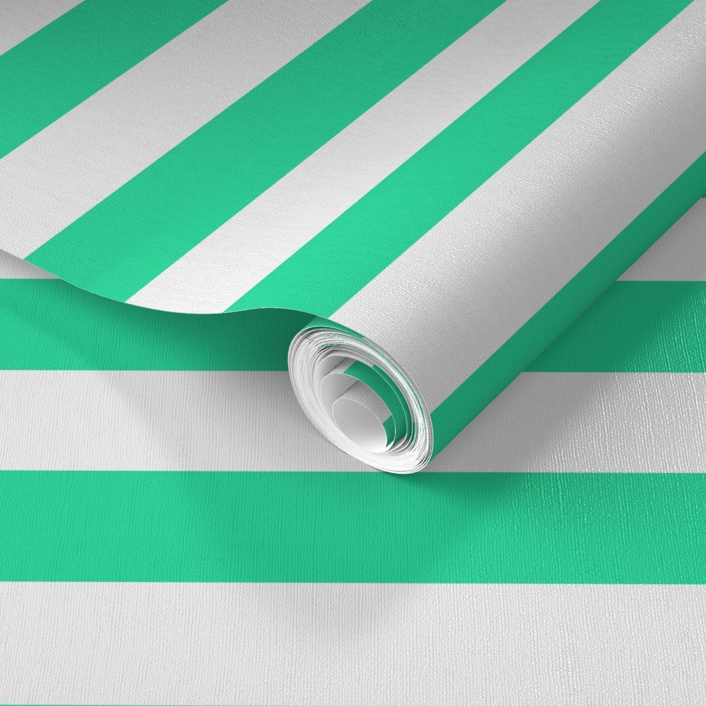 SeaMint Horizontal Tent Stripes Florida Colors of the Sunshine State Wallpaper horizontal stripes wallpaper