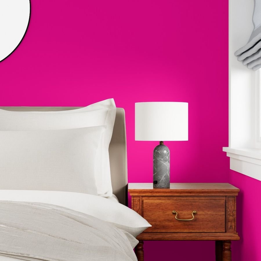 Neon Hot Pink Coordinate Solid for Neo Deco Prints Wallpaper designer color wallpaper