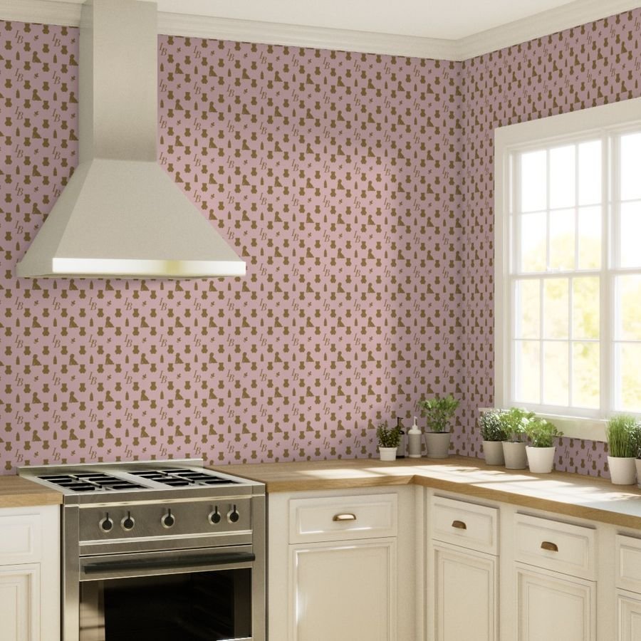 Louis Baby Luxury Iconic Monogram Pattern on Classic Pink with Tan Wallpaper louis pattern wallpaper