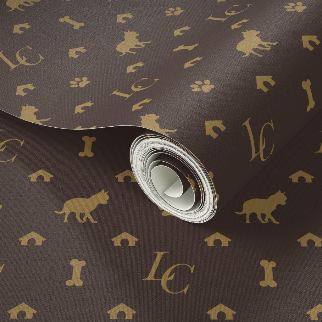 Louis Chihauhau Luxury Dog Attire Smaller Print Wallpaper iconic dog print wallpaper