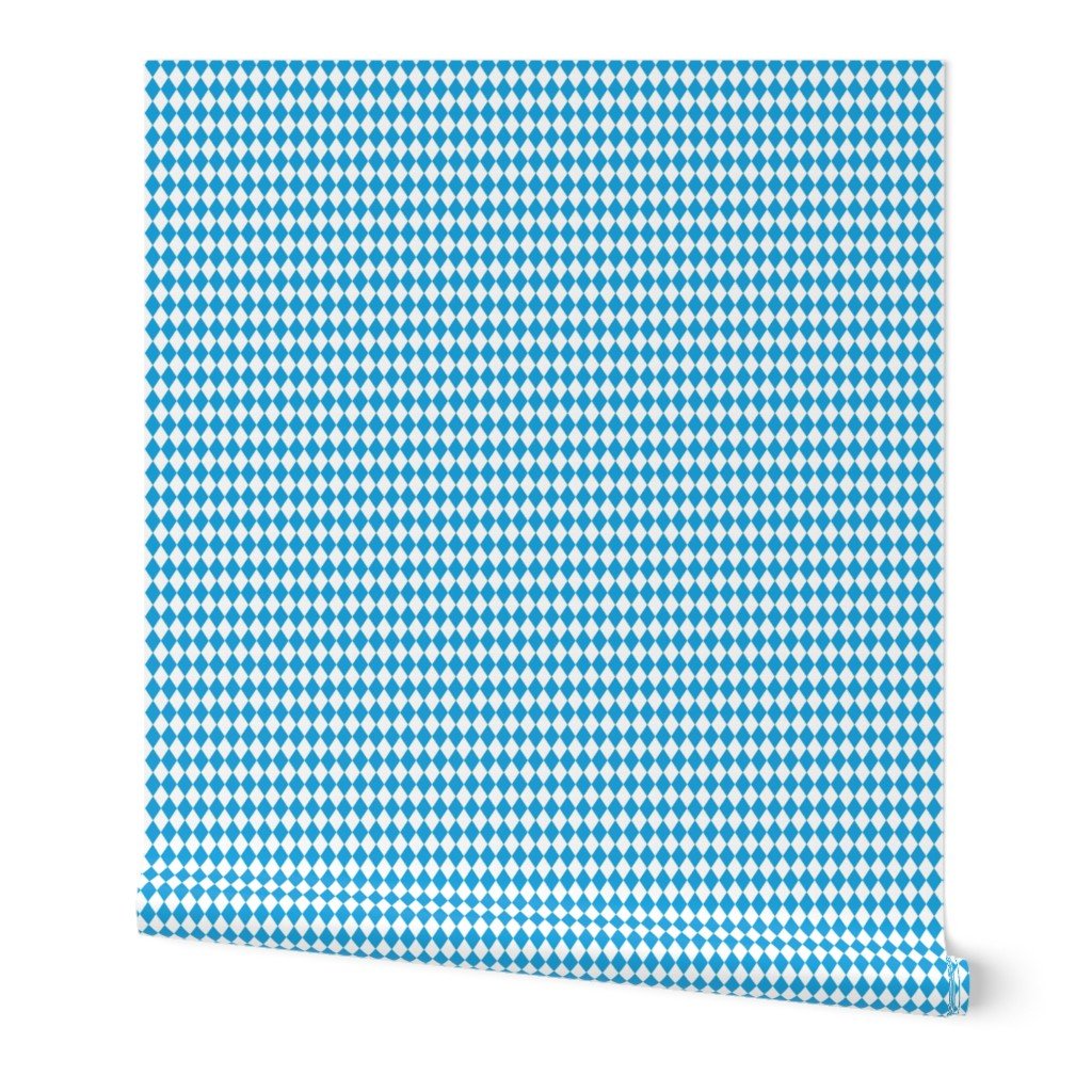 Oktoberfest Bavarian Beer Festival Blue and White 1/2 inch Diagonal Wallpaper beer garden wallpaper