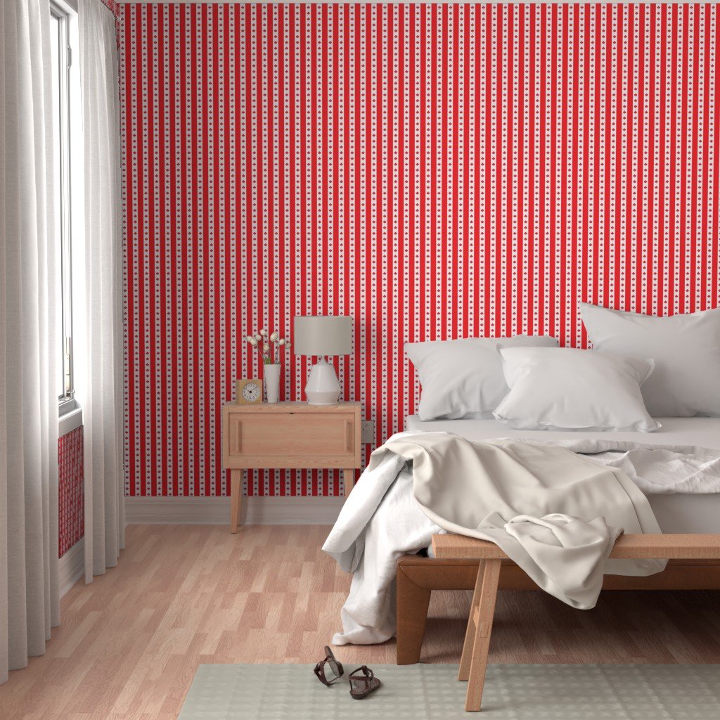 Canadian Flag Colors Red White and Maple Leaves 1 Inch Vertical Wallpaper flag stripes wallpaper