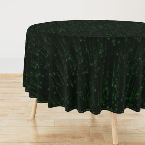 Neon Green Digital Rain Computer Code Decor Collection Decor Collection bright tablecloth design