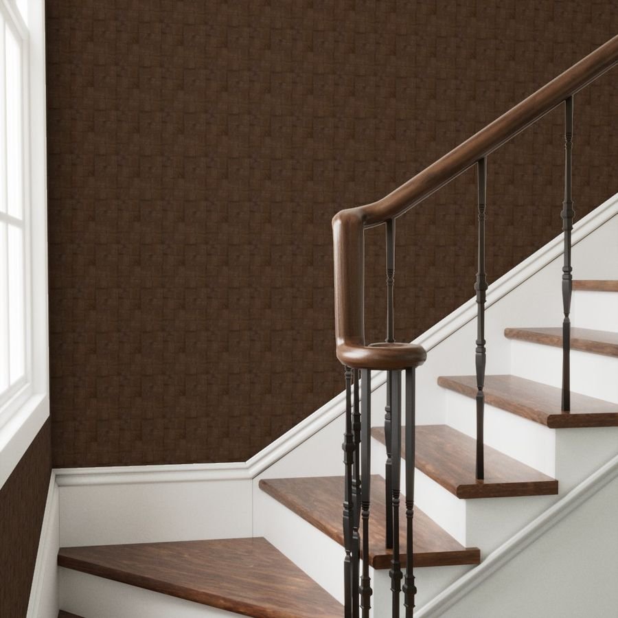 2 inch Dark Wood Checkerboard Chess Pattern Wallpaper dark wood wallpaper