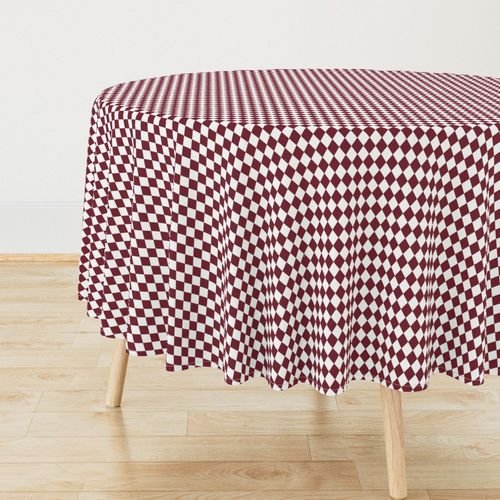 Small Wine and White Diamond Harlequin Check Pattern Design Collection Home Decor Collection wine harlequin tablecloth design