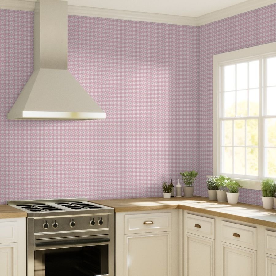 Cotton Candy and White Gingham Valentines Check with Center Heart Wallpaper cotton candy gingham wallpaper