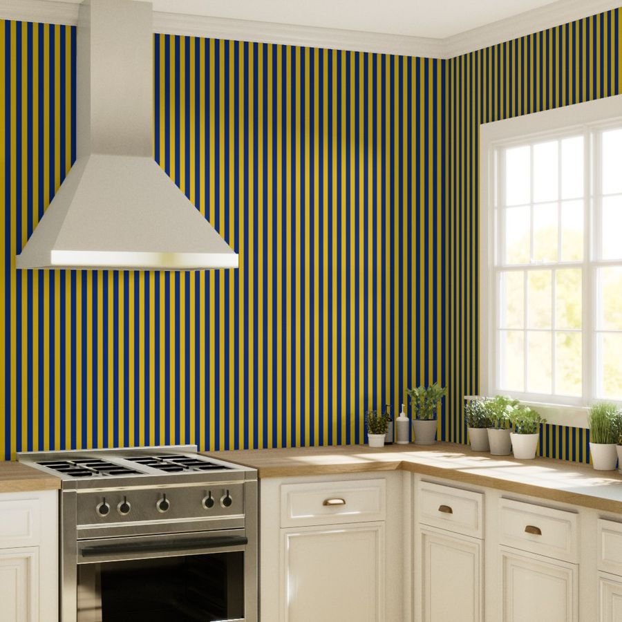 School Colors Vertical One Inch Stripe Blue and Gold Mairemont HS Wallpaper blue gold strip e wallpaper