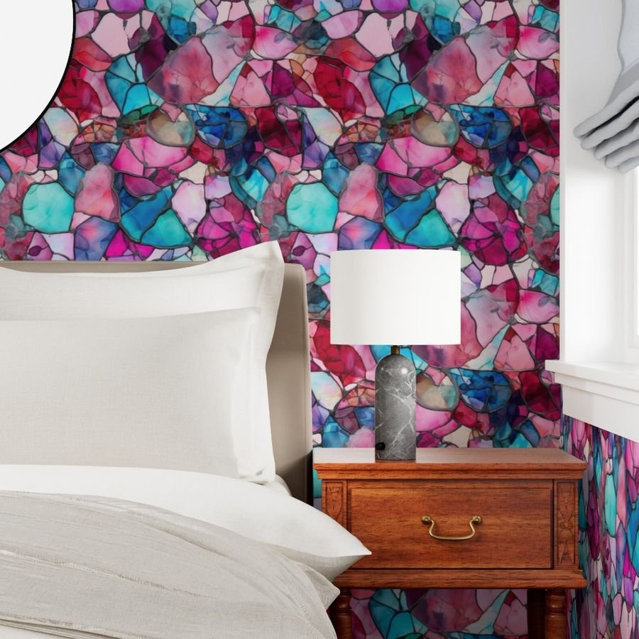 Pink and Blue Seaglass 4 Wallpaper ocean glass wallpaper